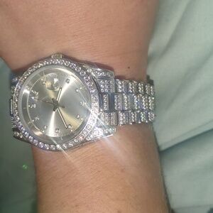 All silver Fully Iced Out Presidential I've Owned For Two Years Works Flawless